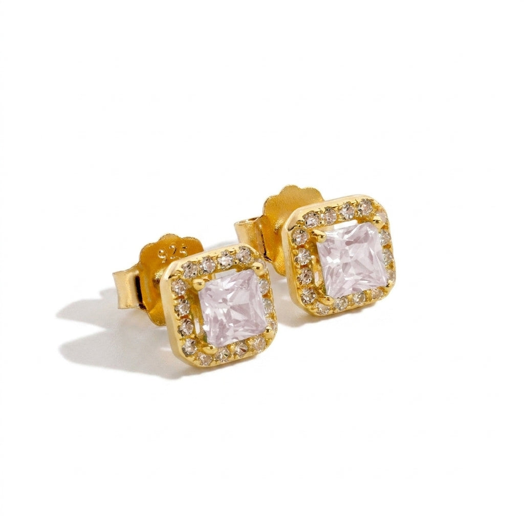 Orecchini Con Quadrato Zirconato