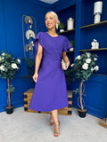 Lorraine Cape Detail Midi Dress Violet