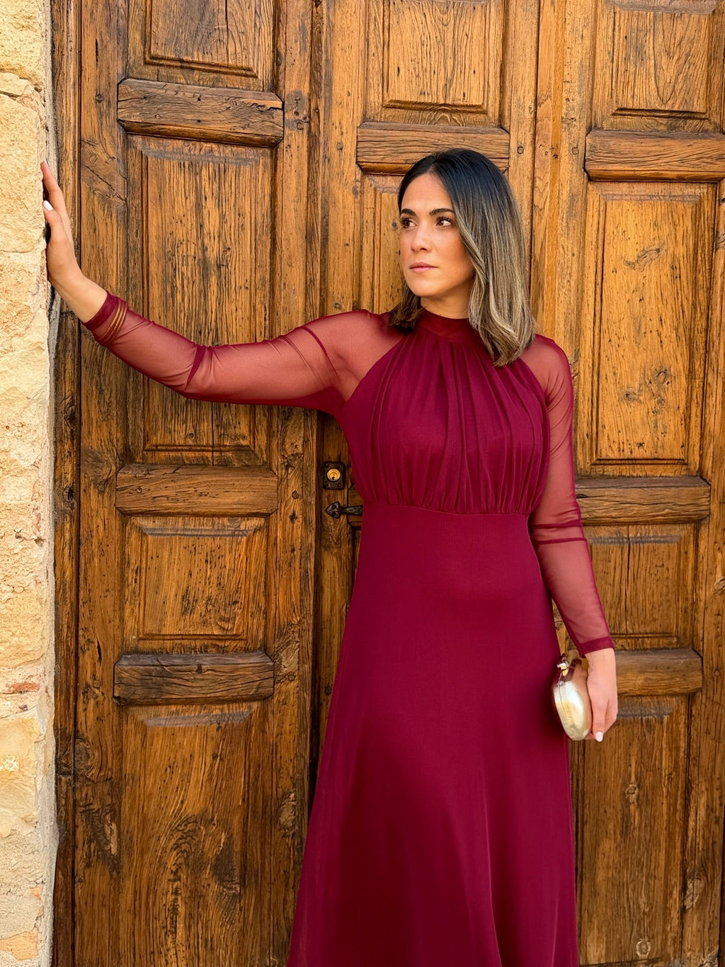 Vestido tul Burdeos | Olivia