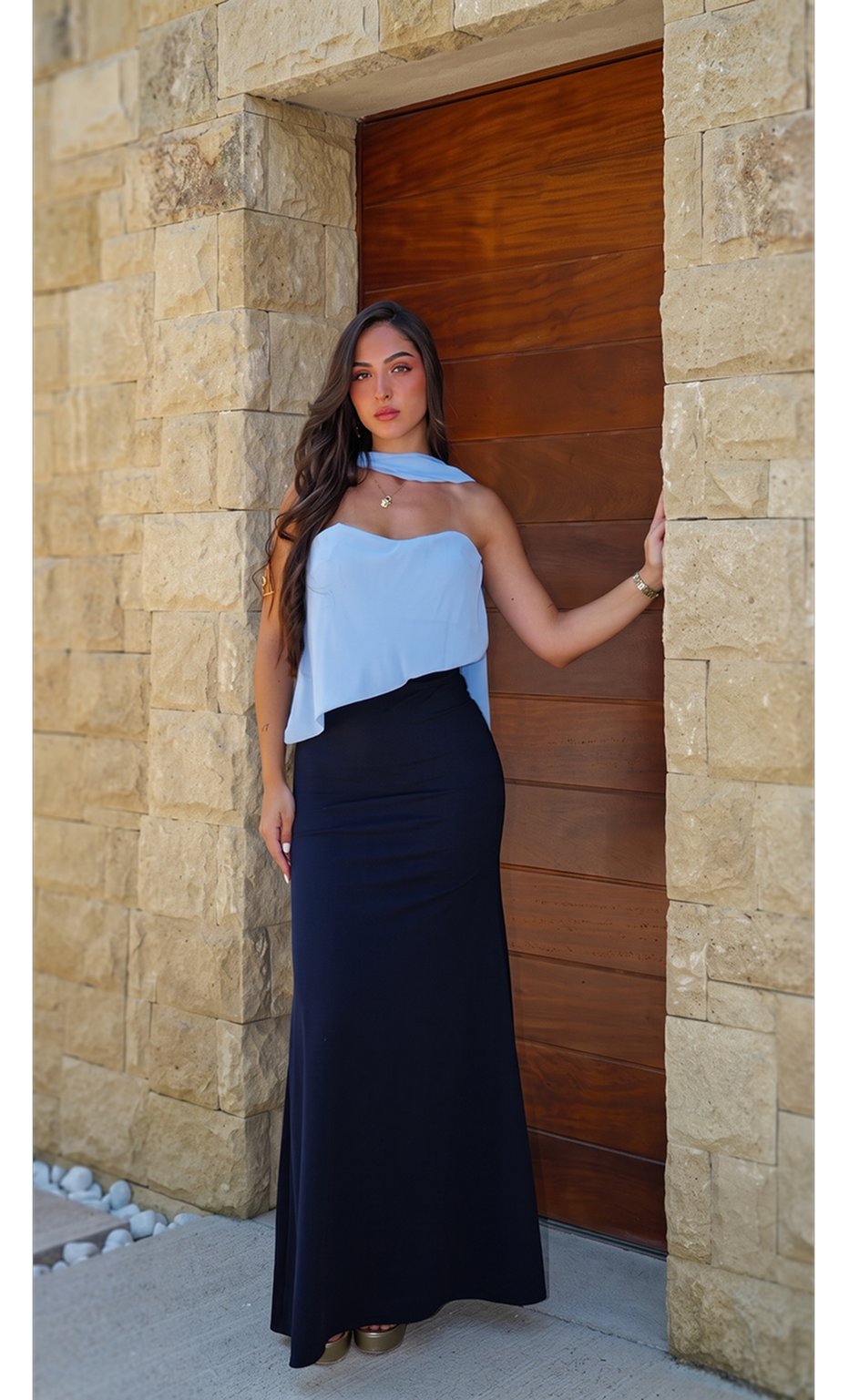 MARTINA | CONJUNTO ELEGANTE DE TOP Y FALDA LARGA