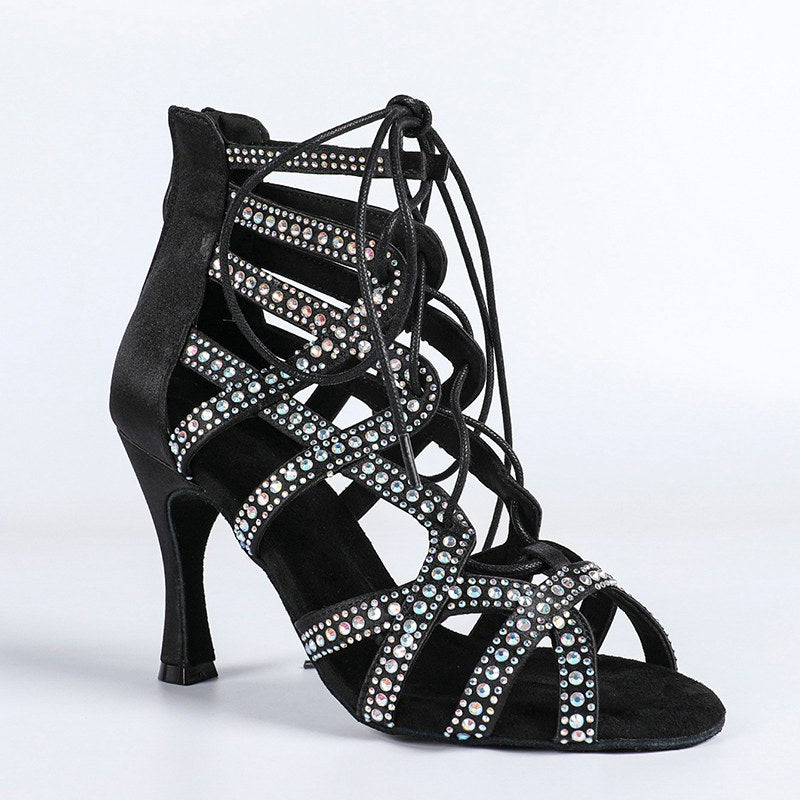 Stivali da ballo personalizzati con strass per le donne scarpe da ballo jazz salsa danza