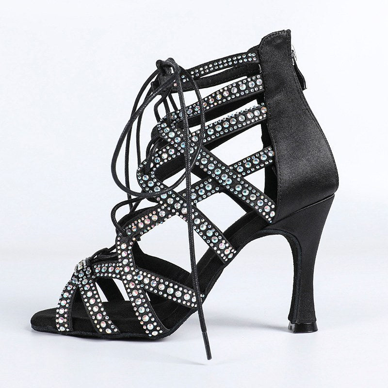 Stivali da ballo personalizzati con strass per le donne scarpe da ballo jazz salsa danza