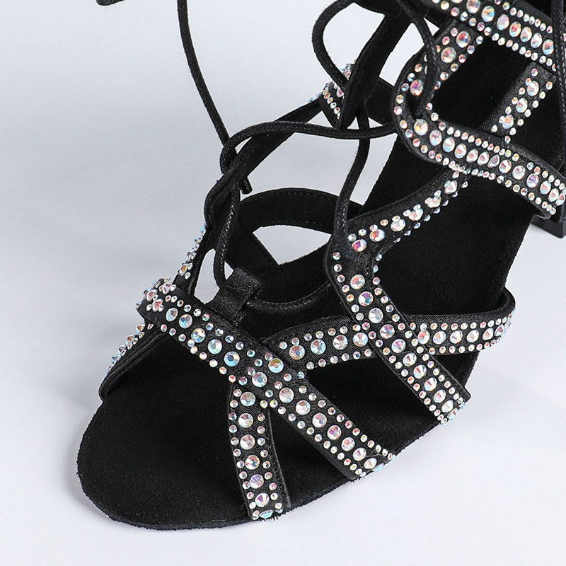 Stivali da ballo personalizzati con strass per le donne scarpe da ballo jazz salsa danza
