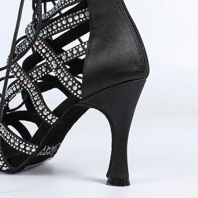 Stivali da ballo personalizzati con strass per le donne scarpe da ballo jazz salsa danza
