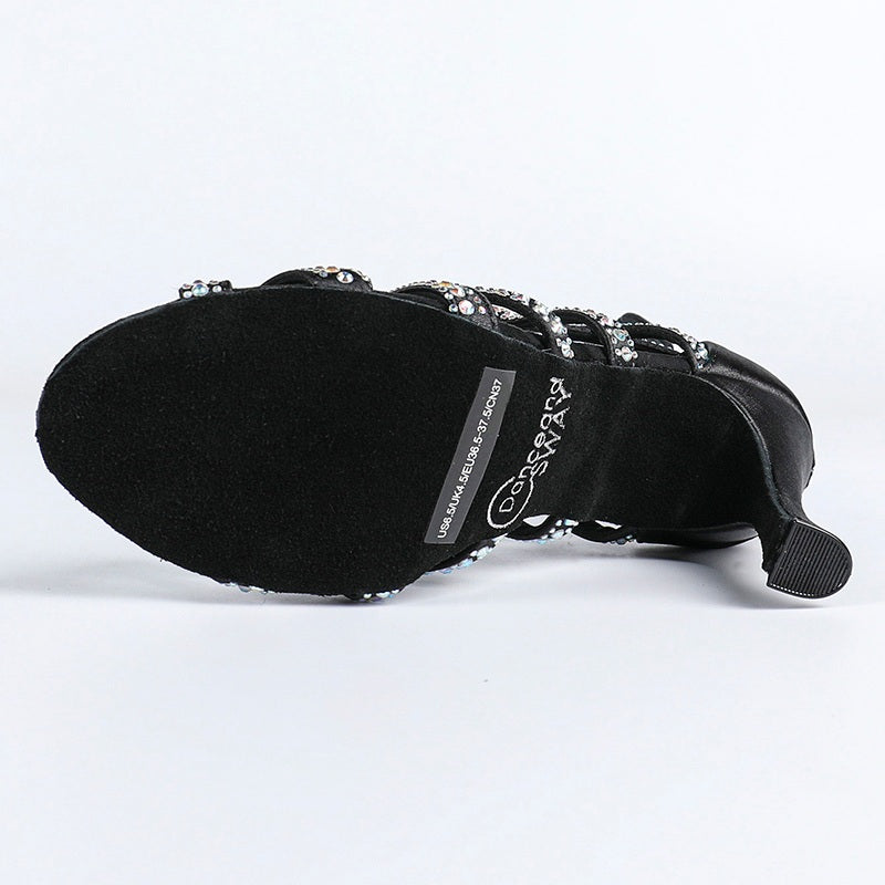 Stivali da ballo personalizzati con strass per le donne scarpe da ballo jazz salsa danza