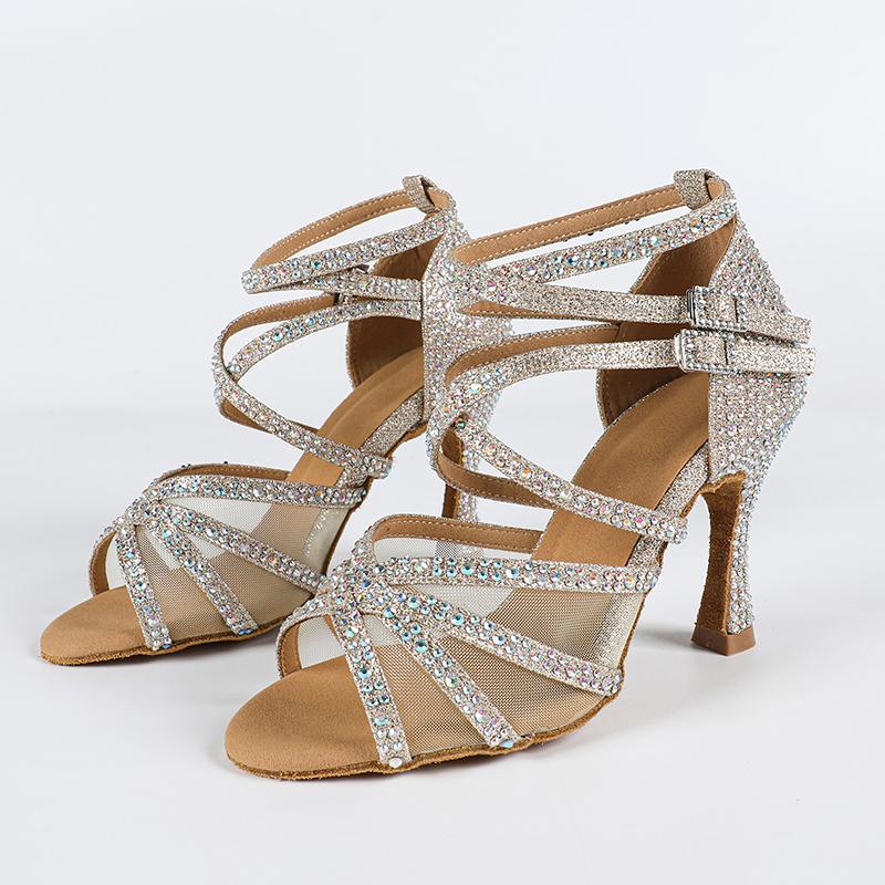 Scintillanti scintillanti scintillanti scarpe da ballo latina di salsa personalizzate