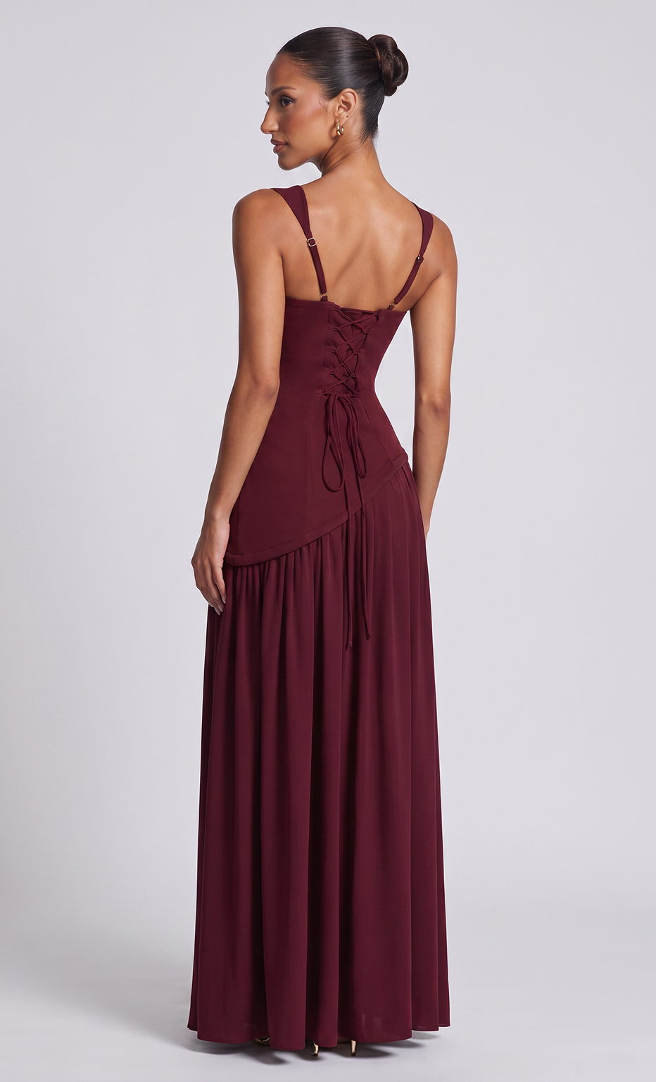 VIOLETA | VESTIDO LARGO BURDEOS